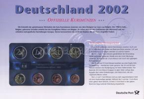 Németország 2002J Német Posta speciális kiadása, emlékpénzek és bélyegek kombinációja; 1c-2€ össz. 8 db érme szettben T:PP