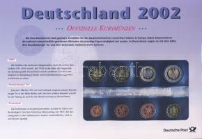 Németország 2002J Német Posta speciális kiadása, emlékpénzek és bélyegek kombinációja; 1c-2̈́...