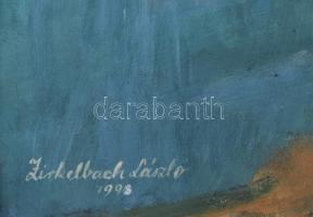 Zirkelbach László (1916-?): Sóderbánya tó. Olaj, vászon, jelzett. Dekoratív fakeretben. 50x70 cm