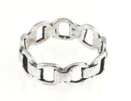 Ezüst(Ag) láncmintás gyűrű, jelzett, méret: 57, nettó: 2,8 g