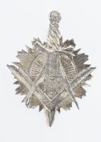 Ezüst(Ag) szabadkőműves medál, jelzett, 5,3×4,2 cm, nettó: 16,4 g