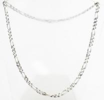 Ezüst(Ag) figaro nyaklánc, jelzett, h: 47 cm, nettó: 21,1 g