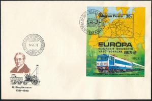 1979 Európa vasútjai vágott blokk FDC-n (7.000)