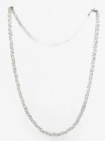 Ezüst(Ag) masszív pálcikás nyaklánc, jelzett, h: 50 cm, nettó: 17,8 g