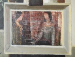 Keleti Jenő (1920-1998): Enteriőr (festménnyel). Olaj, vászon, jelzett, hátoldalán Képcsarnok Vállal...