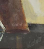 Keleti Jenő (1920-1998): Enteriőr (festménnyel). Olaj, vászon, jelzett, hátoldalán Képcsarnok Vállal...