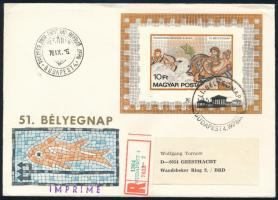 1978 Bélyegnap (51.) vágott blokk ajánlott FDC-n (25.000)