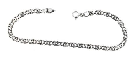 Ezüst(Ag) fantáziaszemes karkötő, jelzett, h: 20,5 cm, nettó: 6,5 g