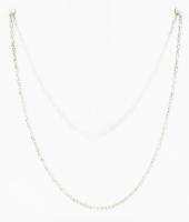 Ezüst(Ag) fantáziaszemes nyaklánc, jelzett, h: 45 cm, nettó: 7,7 g