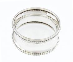 Ezüst(Ag) hajlított peremű szalvétagyűrű, jelzett, d: 4,5 cm, nettó: 13,6 g