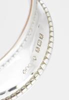 Ezüst(Ag) hajlított peremű szalvétagyűrű, jelzett, d: 4,5 cm, nettó: 13,6 g