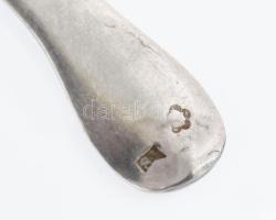 Ezüst(Ag) monogramos mokkás kanál, 5 db, jelzett, h: 10,5 cm, nettó: 52,6 g
