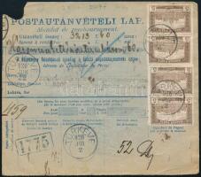 1920 Postautánvételi lap 26,45K bérmentesítéssel "TÚRKEVE"