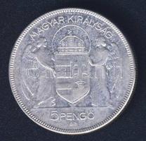 1930. 5P Ag "Horthy jobbra" T:3+
