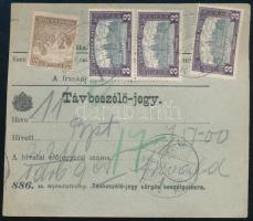 1918 Távbeszélőjegy 9,20K bérmentesítéssel "KASSA"