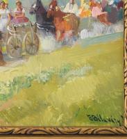 Burchard-Bélaváry István (1864-1933): Esküvő. Olaj, karton, jelezve jobbra lent. Dekoratív fakeretbe...