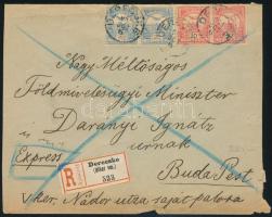 1901 Ajánlott expressz levél 70f bérmentesítéssel "DERECSKE" - "BUDAPEST"