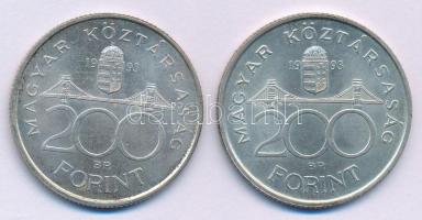 1993. 200Ft Ag "MNB" (2x) T:AU
Adamo F13