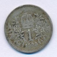 Ausztria 1893. 1K Ag "Ferenc József" T:F, patina, pici peremhiba
Austria 1893. 1 Corona &...