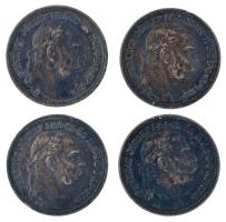 1914KB 1K Ag "Ferenc József" + 1915KB 1K Ag "Ferenc József" (3x) T:AU-XF, patina...