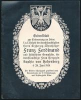 1914 Ferenc Ferdinánd és felesége halálára kiadott négy lapos emlékfüzet