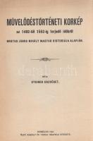 Steiner Erzsébet:  Művelődéstörténeti korkép az 1492-től 1552-ig terjedő időkről Brutus János Mihály Magyar historiája alapján. Debrecen, 1933. Nagy Károly és Társai Grafikai Műintézete. 59 + [1] p. Egyetlen kiadás. Giovanni Michele Bruto (1517-1592) olasz származású humanista történetíró, Báthory István erdélyi fejedelem és lengyel király szolgálatában készítette el latin nyelvű magyar történeti munkáját. A Bonfini történetírását mintaként használó történeti összegzés korabeli krónikák és levelezések alapján latinul íródott, és az 1490-1552 közötti időszak történetét írja meg, többek között azzal az igénnyel, hogy a Báthoryak uralkodását igazolja. A magyar történetelem felbolydult időszakát megörökítő, némileg Habsburg-ellenes éllel íródott humanista krónika kézirata a mecénás, Báthory István 1585. évi halála miatt nem került nyomtatába, a munka csak évtizedekkel később, Giovanni Michele Bruto más műveivel együtt került kiadásra, magyar fordítását pedig 1863-1867 között adta ki Toldy Ferenc, "Magyar história" címen, ám a munka magyar fordításának késedelmes kiadása nem kisebbíti a munka művelődéstörténeti értékeit. Steiner Erzsébet a humanista történetírói munkából kibontakozó késő középkori magyar társadalom közállapotait örökíti meg. Fűzve, kiadói borítóban. Jó példány.