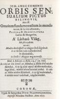 Comenius, Iohannes Amos [Komensky, Jan Amos]: 
Joh. Amos Comenii Orbis sensualium pictus bilingvis ...