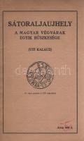 Sátoraljaújhely. A magyar végvárak egyik büszkesége. (Úti kalauz.) Sátoraljaújhely, (1932). "Zemplén" Könyvnyomda és Lapkiadó Rt. [4] + 70 + [2] p. + 1 térkép (kihajtható). Egyetlen kiadás. A fotóanyaggal kísért turisztikai kiadvány egy megcsonkított területű, ám szép reményű kisváros intézményhálózatát, látnivalóit és kulturális örökségét ajánlja a látogató figyelmébe. "A fényképfelvételek Ábrahám Gerő, Fest Zoltán és Lengyel Andor urak művészetét dicsérik". Fűzve, illusztrált kiadói borítóban. Jó példány.