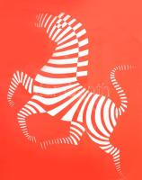 Vasarely, Victor (1908-1997): Zebra. Szitanyomat, papír, jelzett, üvegezett fakeretben, 48,5x38,5 cm / Vasarely, Victor (1908-1997): Zebra. Serigraphy on paper, signed, framed, 48,5x38,5 cm