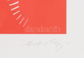 Vasarely, Victor (1908-1997): Zebra. Szitanyomat, papír, jelzett, üvegezett fakeretben, 48,5x38,5 cm...