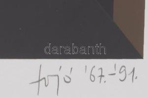 Fajó János (1937-2018): Geometrikus kompozíció, 1969-1991. Szitanyomat, papír, jelzett, számozott (X...