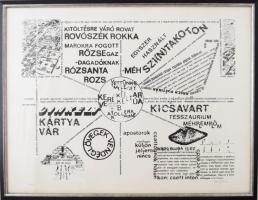 Bujdosó Alpár (1935-2021): Kitöltésre váró rovat.... Szitanyomat, papír, jelzett, számozott (3/40). 42x56 cm. Üvegezett fakeretben.