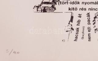 Bujdosó Alpár (1935-2021): Kitöltésre váró rovat.... Szitanyomat, papír, jelzett, számozott (3/40). ...