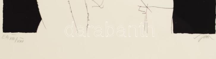 Szász Endre (1926-2003): Illusztráció Francois Villon Ballada a múlt idők dámáiról c. művéhez. Szita...