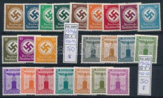 Deutsches Reich 1934-1942 Hivatalos sorok Mi 132-143, 155-165 (Mi EUR 100,-)