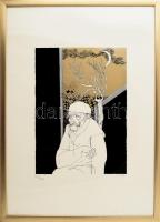 Szász Endre (1926-2003): Illusztráció Francois Villon művéhez. Szitanyomat, papír, jelzett, művészpé...