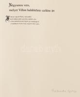 Szász Endre (1926-2003): Illusztráció Négysoros vershez, melyet Villon halálítélete szélére írt Szit...