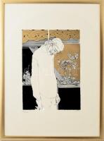 Szász Endre (1926-2003): Illusztráció Négysoros vershez, melyet Villon halálítélete szélére írt Szit...