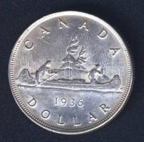 Kanada 1936. 1$ Ag "Kenu" V.György T:2/3 ph