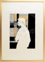 Szász Endre (1926-2003): Illusztráció Francois Villon balladáihoz. Szitanyomat, papír, jelzett, művé...