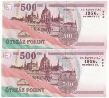 2006. 500Ft "A forradalom 50. évfordulója 1956. október 23." (2x) sorszámkövetők "EC&...