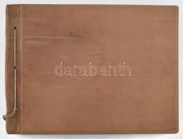 cca 1950 Románia, Szakszervezeti Világkongresszus fotóalbuma 30 db feliratozott fotóval, albumban. P...