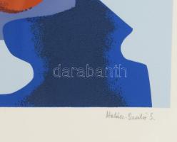 Halász Szabó Sándor (1920-1997): Geometrikus kompozíció. Szitanyomat, papír, jelzett, számozott (9/3...