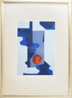Halász Szabó Sándor (1920-1997): Geometrikus kompozíció. Szitanyomat, papír, jelzett, számozott (9/3...