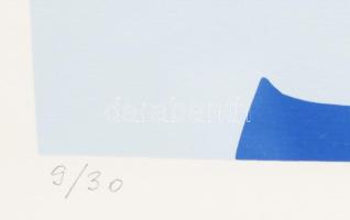 Halász Szabó Sándor (1920-1997): Geometrikus kompozíció. Szitanyomat, papír, jelzett, számozott (9/3...