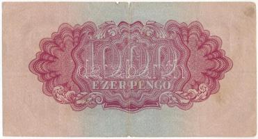 1944. 1000P "A Vöröshadsereg Parancsnoksága" "TP 611496" T:VG hajtás mentén szak...