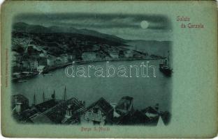 Korcula, Curzola; Borgo S. Nicoló / Sveti Nikola at night (tear)