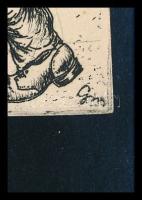 Gácsi Mihály (1926-1987): Három királyok. Rézkarc, papír, jelzett a dúcon, körbevágva, 10x15 cm