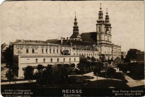 Nysa, Neisse; Kreuzkirche / church. Die Welt in Photographien Hermann Hillger Verlag 1899 (cut)