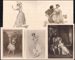 19. sz. vége, de Voisin grófné Marie Taglioni (1804-1884) híre balett-táncosnő művészete nyomatokon,...